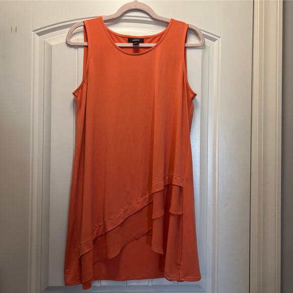 Alfani Women’s Hi-Low Asymmetric Front Sleeveless Tunic Mini Dress Size M Orange - Picture 1 of 5